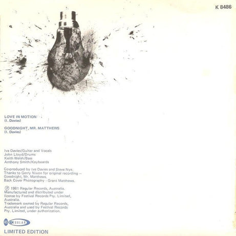 Icehouse : Love In Motion / Goodnight, Mr. Matthews (7", Single, Ltd)