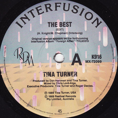 Tina Turner : The Best (7", Single, Ltd)