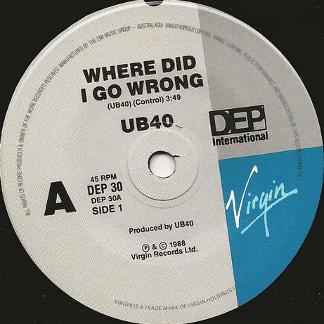 UB40 : Where Did I Go Wrong (7", Single)