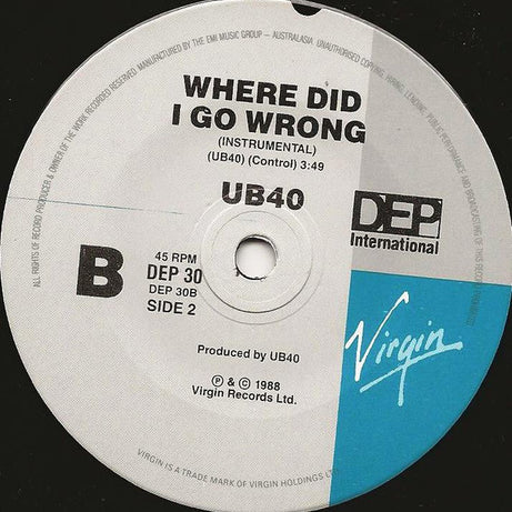 UB40 : Where Did I Go Wrong (7", Single)