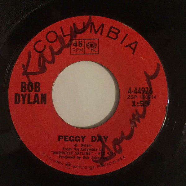 Bob Dylan : Lay Lady Lay / Peggy Day (7")