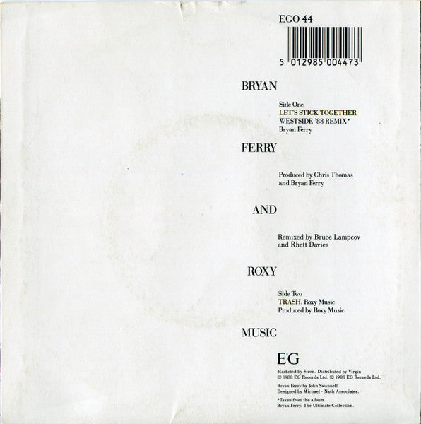 Bryan Ferry : Let's Stick Together (7", Single)