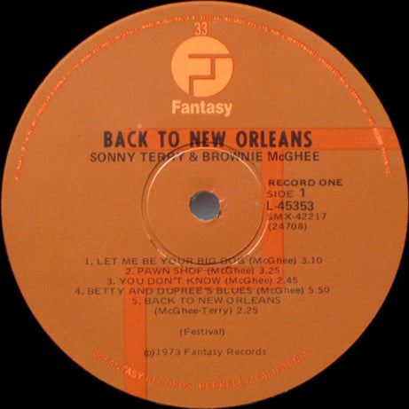 Sonny Terry & Brownie McGhee : Back To New Orleans (2xLP, Comp)
