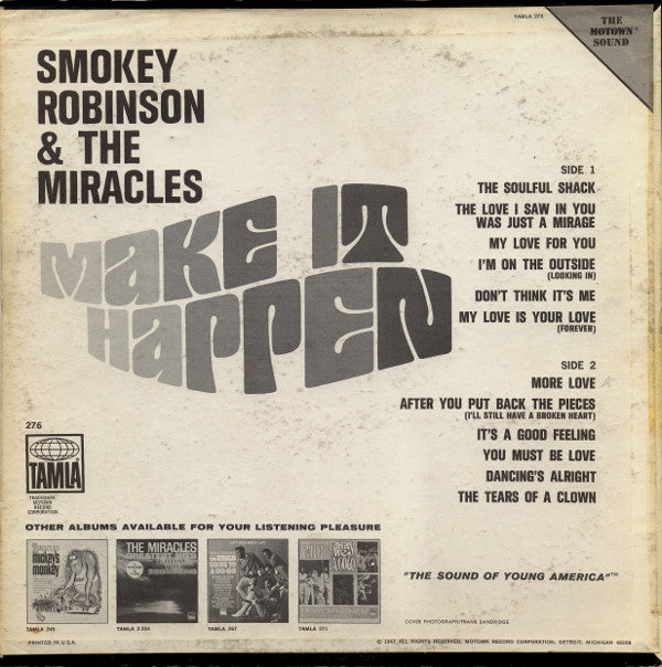 Smokey Robinson & The Miracles* : Make It Happen (LP, Album, RE)