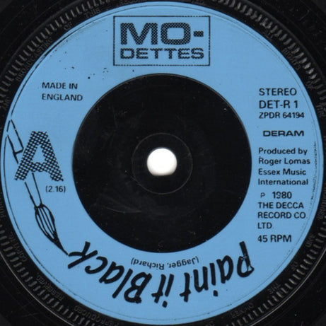 Mo-Dettes : Paint It Black (7", Single)