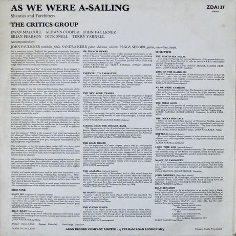 The Critics Group : As We Were a'Sailing (LP)