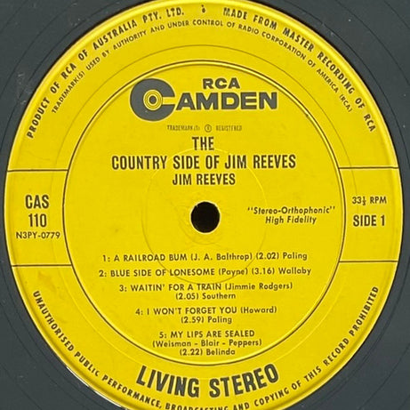 Jim Reeves : The Country Side Of Jim Reeves (LP, Album)