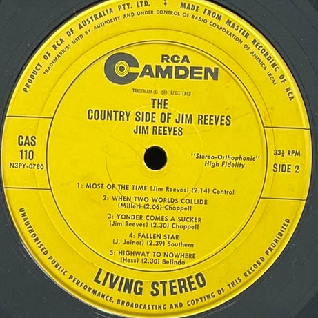 Jim Reeves : The Country Side Of Jim Reeves (LP, Album)