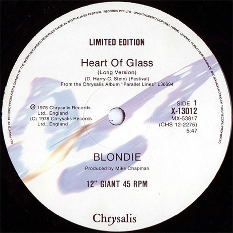 Blondie : Heart Of Glass (12", Single, Ltd, RE)