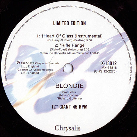 Blondie : Heart Of Glass (12", Single, Ltd, RE)