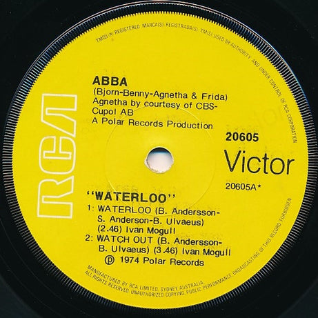 ABBA : Waterloo / Watch Out / Ring Ring / Rock 'N Roll Band (7", EP)