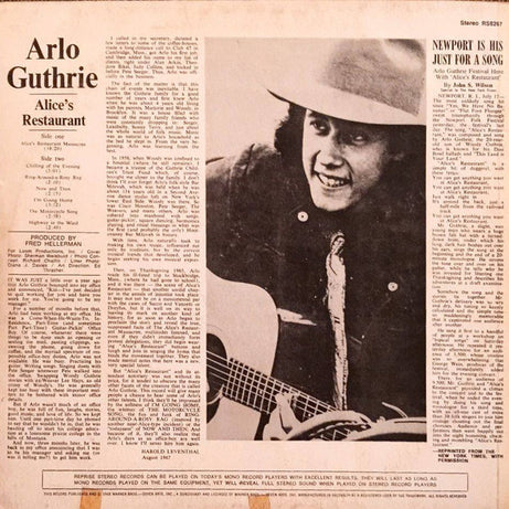 Arlo Guthrie : Alice's Restaurant (LP, Album, RP)