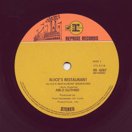 Arlo Guthrie : Alice's Restaurant (LP, Album, RP)