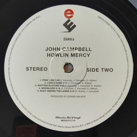 John Campbell : Howlin' Mercy (LP, Album, RE, 180)