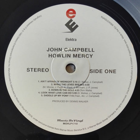 John Campbell : Howlin' Mercy (LP, Album, RE, 180)
