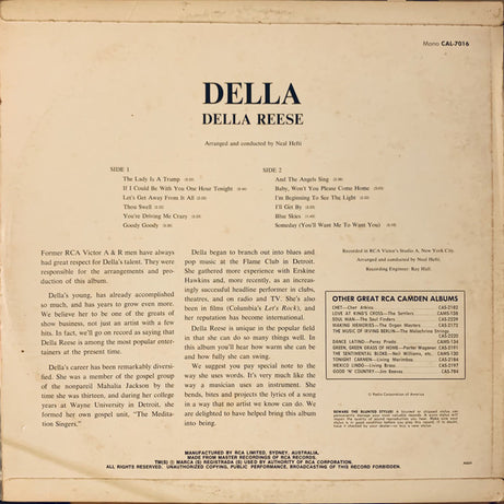 Della Reese : Della (LP, Album, Mono, RE)