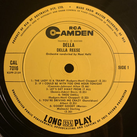 Della Reese : Della (LP, Album, Mono, RE)