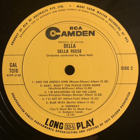 Della Reese : Della (LP, Album, Mono, RE)