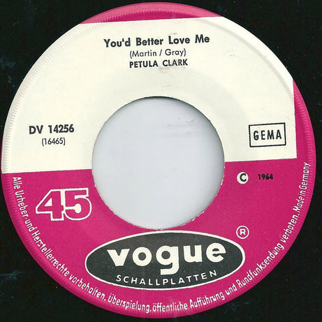 Petula Clark : Down Town (7", Single)