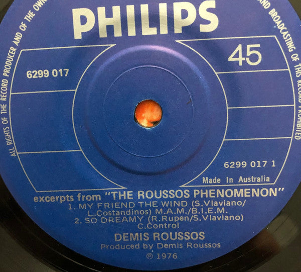 Demis Roussos : Excerpts From "The Roussos Phenomenon" (7", EP)