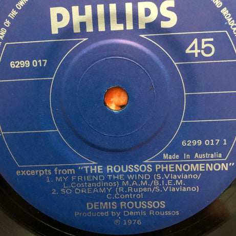 Demis Roussos : Excerpts From "The Roussos Phenomenon" (7", EP)