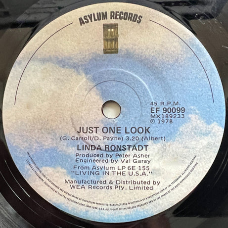 Linda Ronstadt : Just One Look (7", Single)