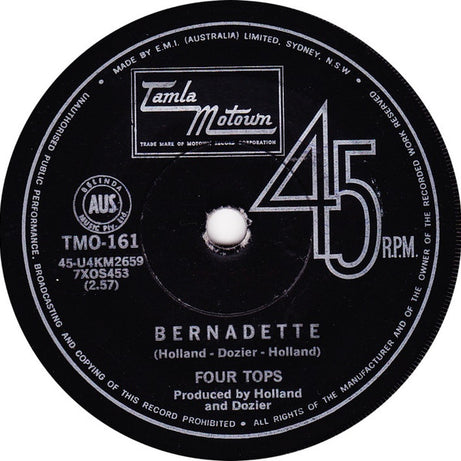 Four Tops : Bernadette (7", Single)