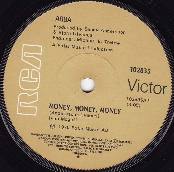 ABBA : Money, Money, Money (7", Single)