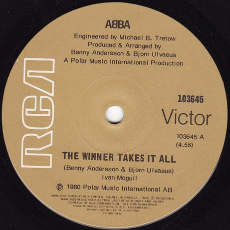 ABBA : The Winner Takes It All / Elaine (7", Single)