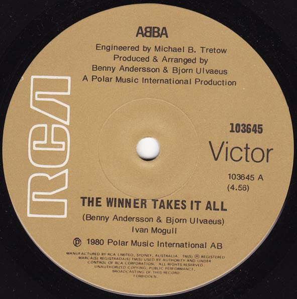 ABBA : The Winner Takes It All / Elaine (7", Single)