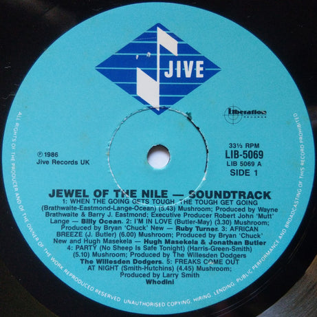 Various : The Jewel Of The Nile (Music From The 20th Century Fox Motion Picture Soundtrack) (LP, Comp)