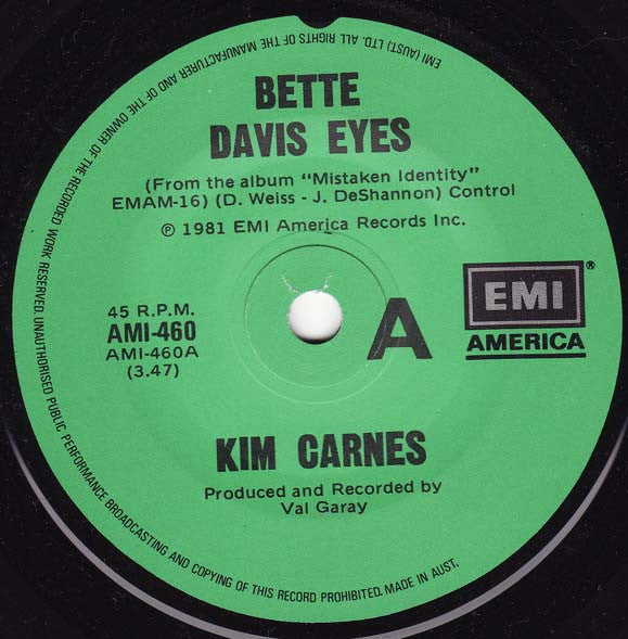 Kim Carnes : Bette Davis Eyes (7", Single)