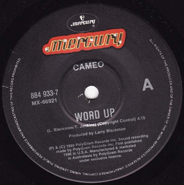 Cameo : Word Up (7")
