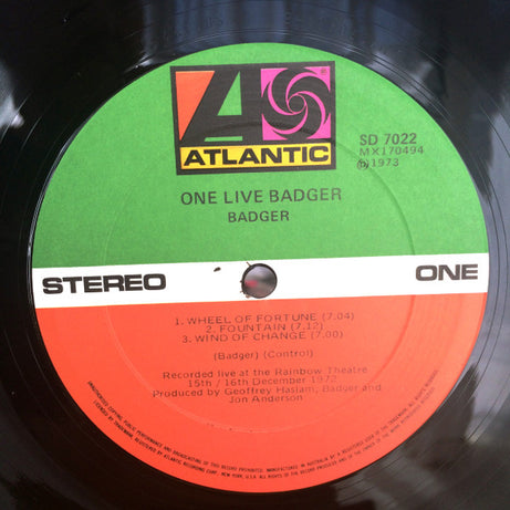 Badger (5) : One Live Badger (LP, Gat)