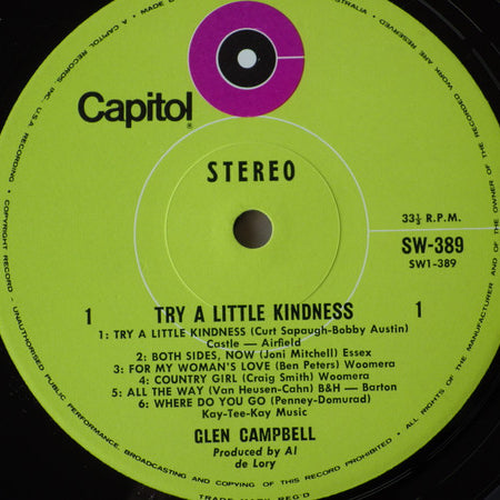 Glen Campbell : Try A Little Kindness (LP, Album, Aus)