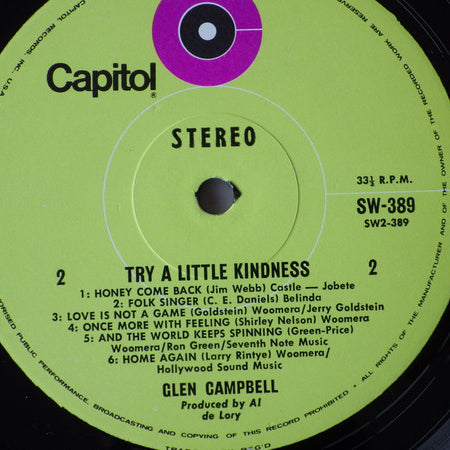 Glen Campbell : Try A Little Kindness (LP, Album, Aus)