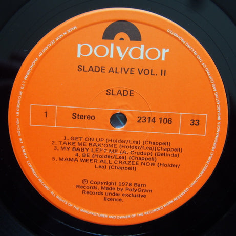 Slade : Slade Alive Vol Two (LP, Album)
