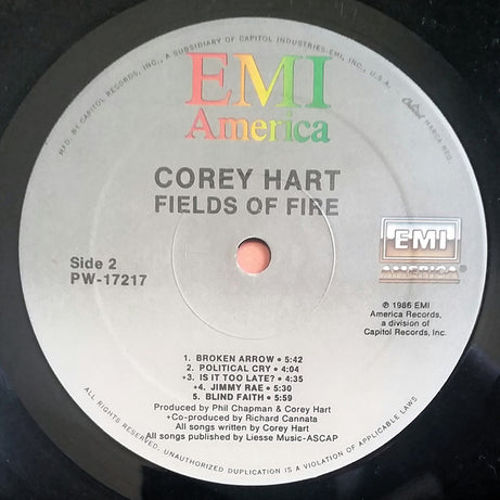 Corey Hart : Fields Of Fire (LP, Album)