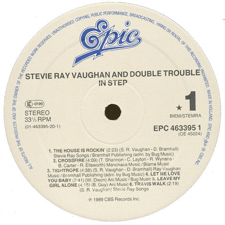 Stevie Ray Vaughan & Double Trouble : In Step (LP, Album)