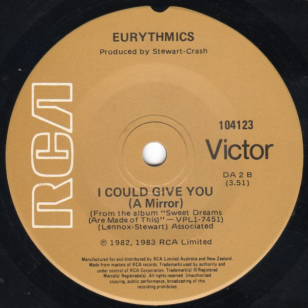 Eurythmics : Sweet Dreams (Are Made Of This) (7", Single)
