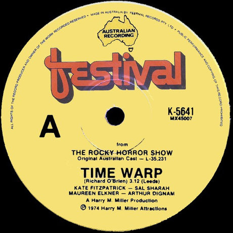 "The Rocky Horror Show" Original Australian Cast : Time Warp (7", Single, 1st)