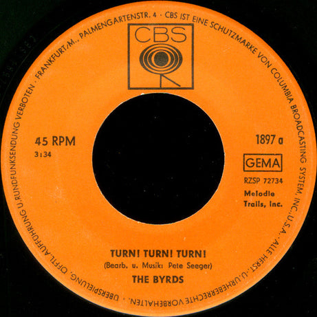 The Byrds : Turn! Turn! Turn! (7", Single)