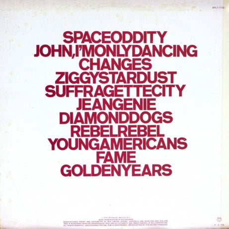 David Bowie : ChangesOneBowie (LP, Comp)