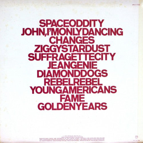 David Bowie : ChangesOneBowie (LP, Comp)