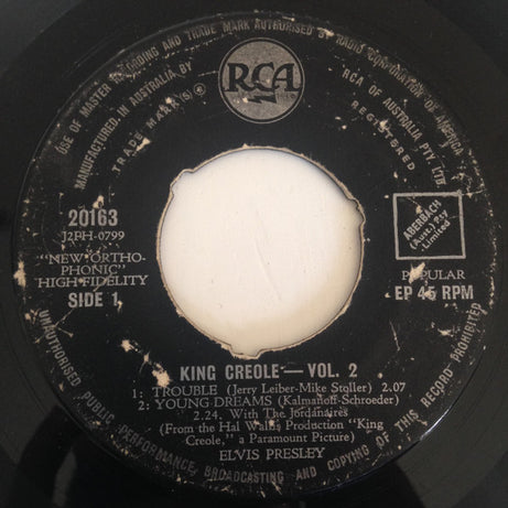 Elvis Presley : King Creole - Vol. 2 (7", EP)