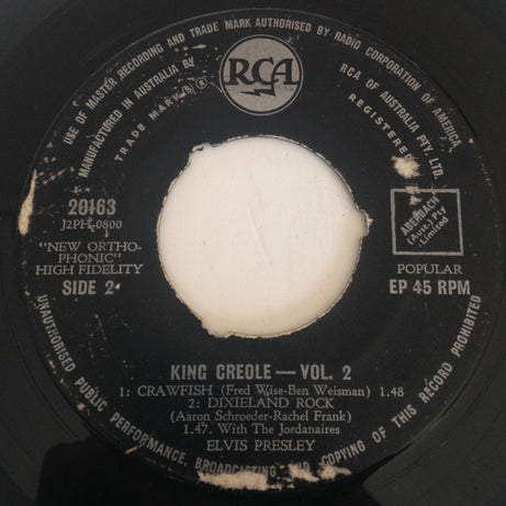 Elvis Presley : King Creole - Vol. 2 (7", EP)