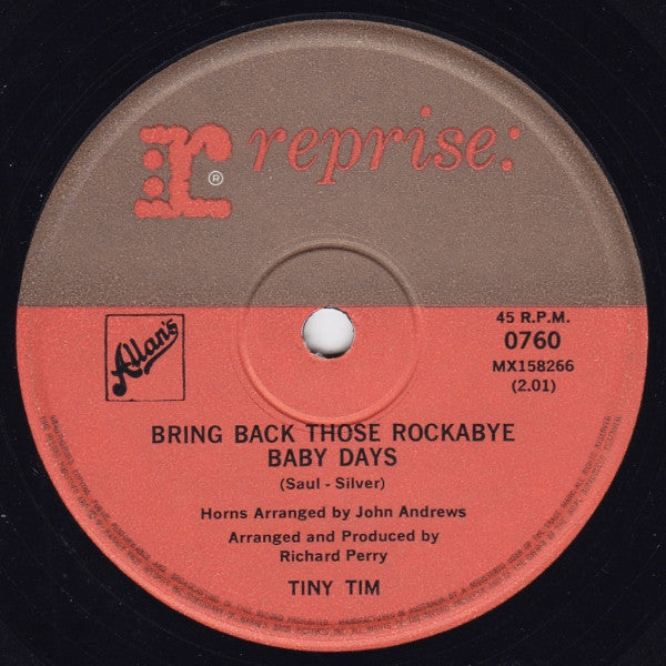 Tiny Tim : Bring Back Those Rockabye Baby Days (7", Single)