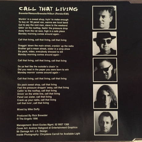 The Angels : Call That Living (CD, Single)