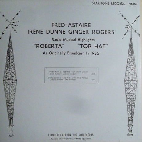 Fred Astaire, Irene Dunne, Ginger Rogers : Hollywood On The Air Presents Radio Musical Highlights "Roberta" / "Top Hat" (LP, Comp)