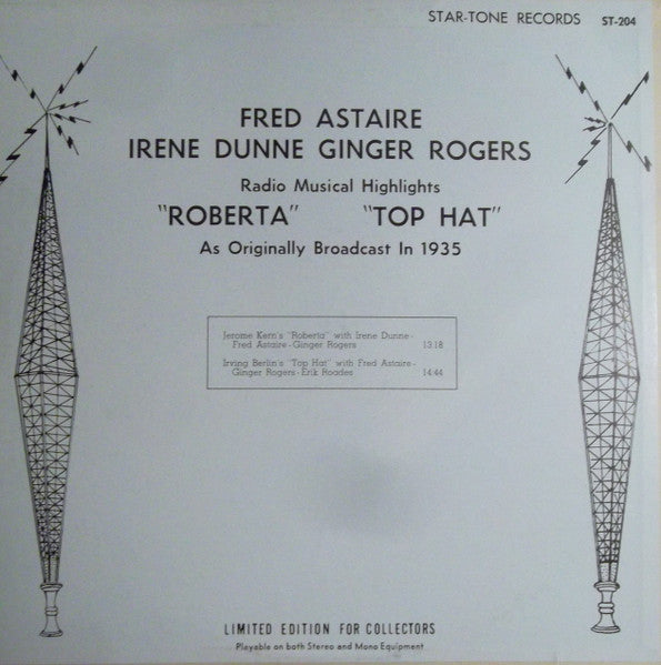 Fred Astaire, Irene Dunne, Ginger Rogers : Hollywood On The Air Presents Radio Musical Highlights "Roberta" / "Top Hat" (LP, Comp)